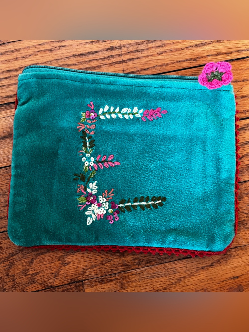 Embroidered Makeup Bag